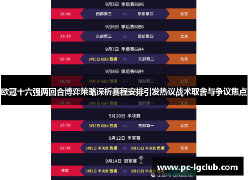 欧冠十六强两回合博弈策略深析赛程安排引发热议战术取舍与争议焦点